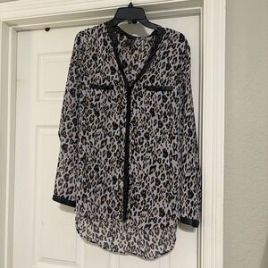 Torrid Leopard Print Sheer Blouse, Size 1